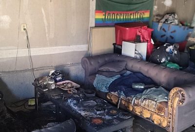 fire and smoke damaged garage and contents
