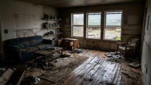 ground floor flooded home