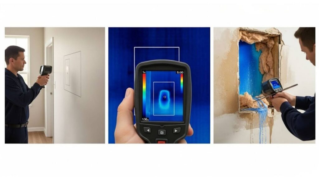 moisture detection thermal camera water damage inspection home interior