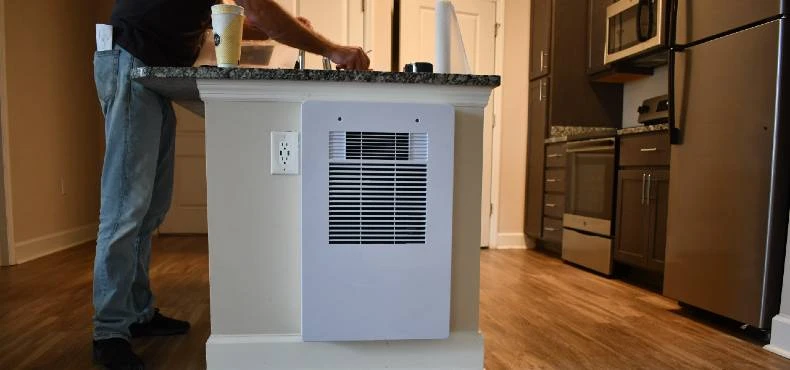 Dehumidifiers operating inside a residence