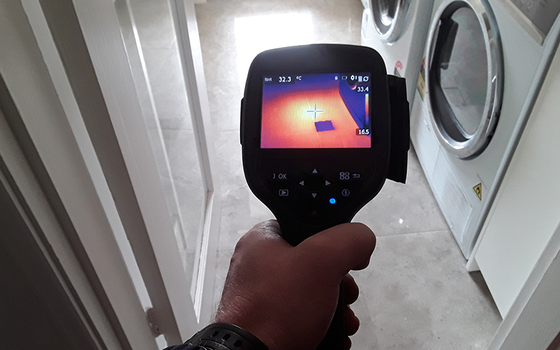 Infrared technology used by a water damage restoration service in Rancho Cucamonga