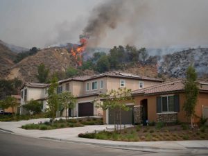 Wildfire smoke and ash residue coating interior surfaces of a Rancho Cucamonga CA home requiring professional fire restoration and air quality treatment