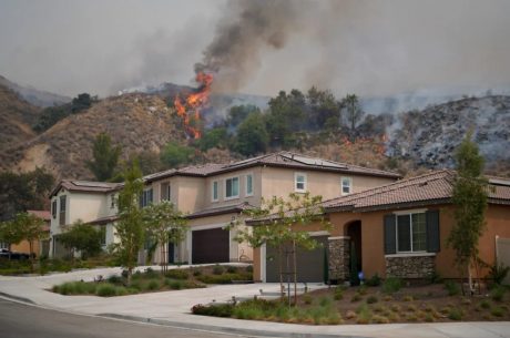 Wildfire smoke and ash residue coating interior surfaces of a Rancho Cucamonga CA home requiring professional fire restoration and air quality treatment