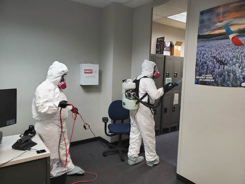 interior space secured for biohazard cleanup