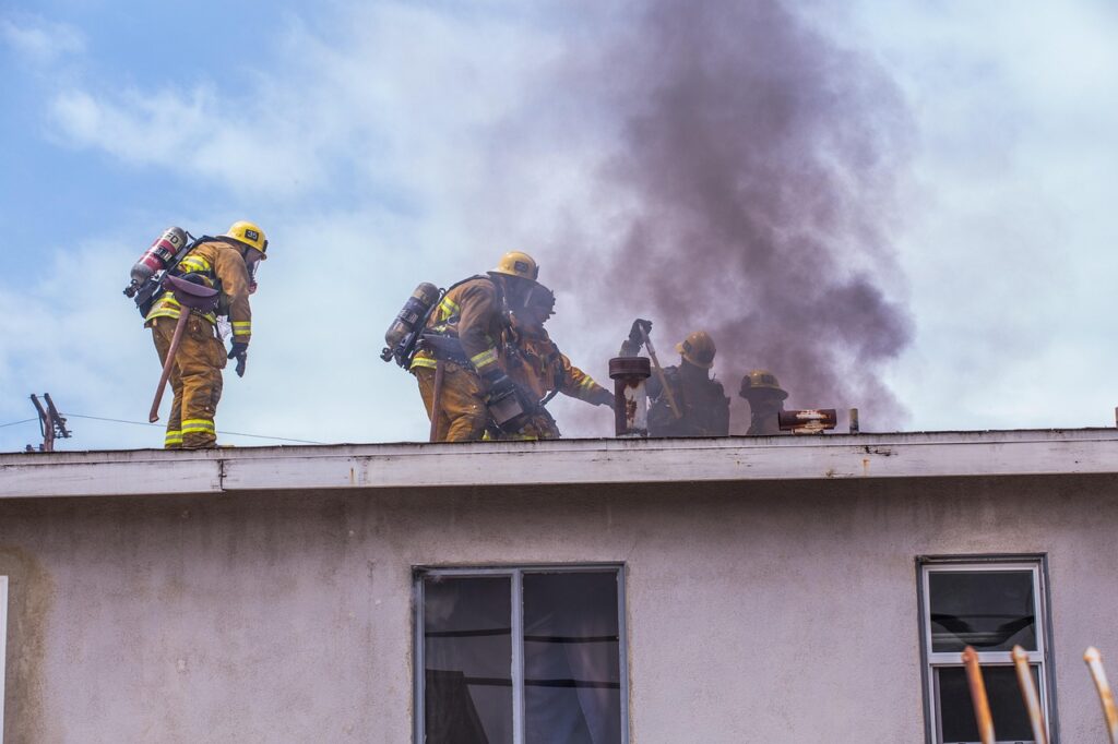 Fire damage restoration technician using thermal imaging equipment to document full scope of smoke and heat damage for insurance claim in Rancho Cucamonga CA home