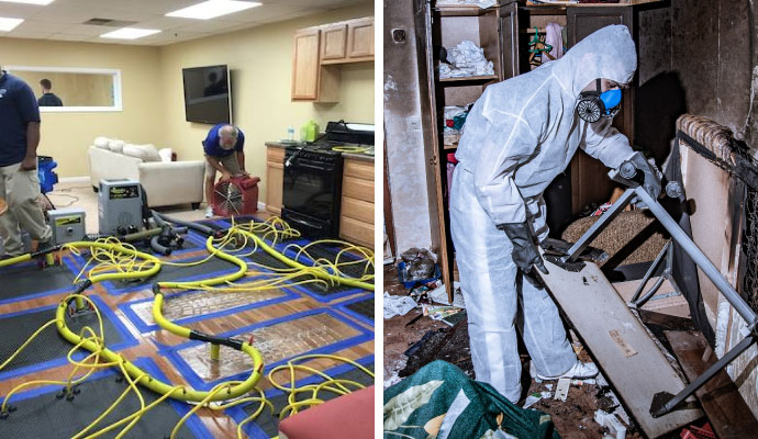 PuroClean of Rancho Cucamonga water mitigation company responding to a residential water damage call in the Inland Empire CA