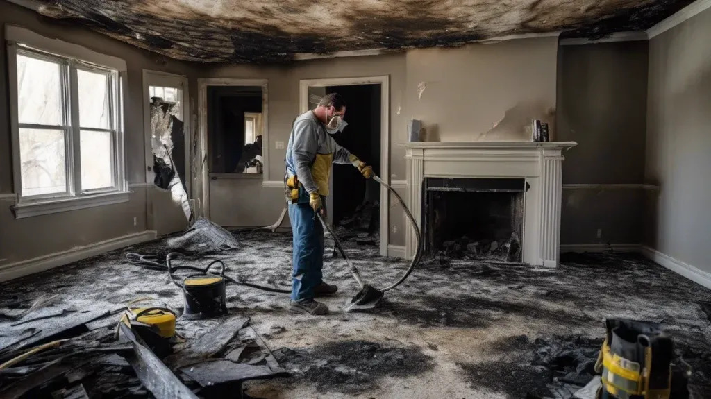 Fire restoration content specialist carefully assessing smoke-damaged family heirlooms and culturally significant items at a Rancho Cucamonga CA multi-generational home