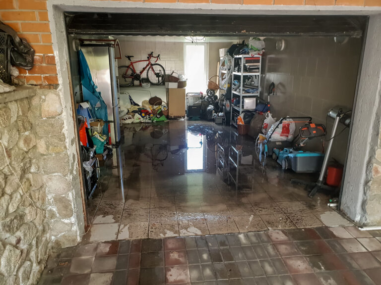 Water damage clean up assessment inside a converted garage ADU in Rancho Cucamonga CA requiring professional restoration response