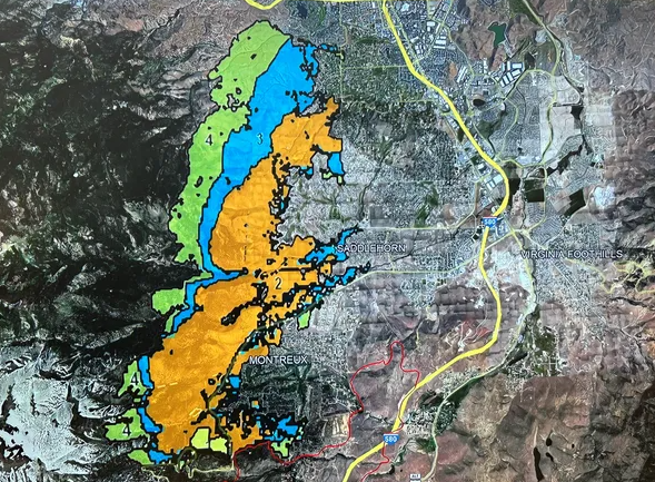 Map of smoke and fire in Reno & Sparks NV