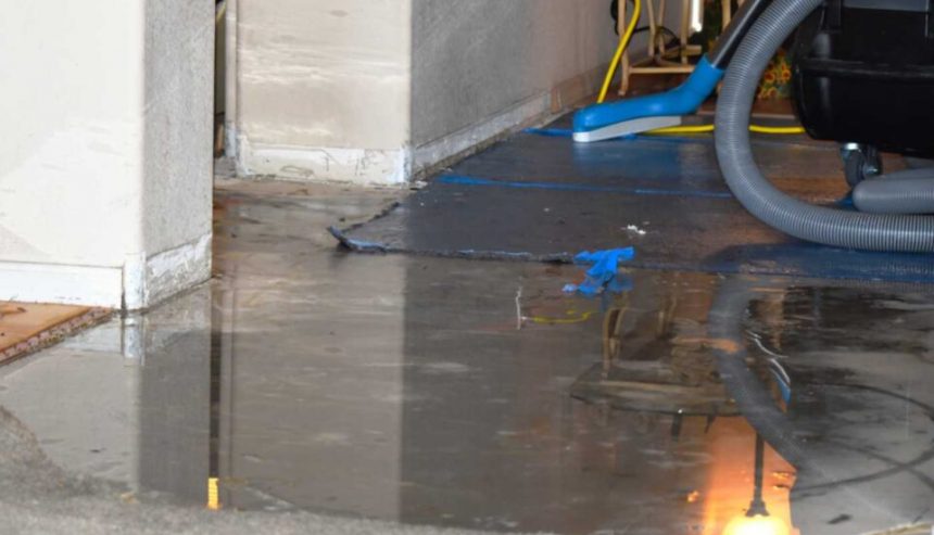 Water extraction taking place inside a residential property