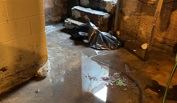 Basement flooding in a Ridgewood home