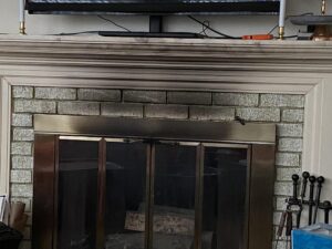 Soot and smoke residue on a high-end fireplace in a Ridgewood New Jersey home