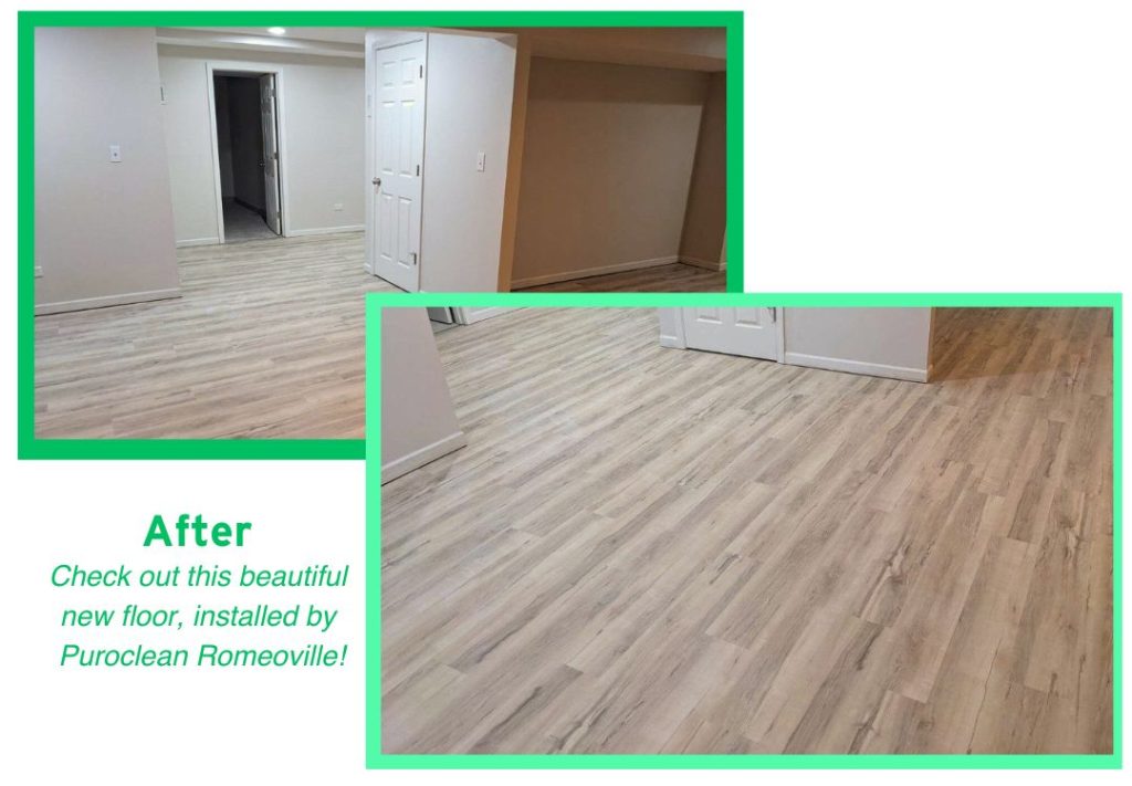 New floor installed following water loss in Oswego, IL
