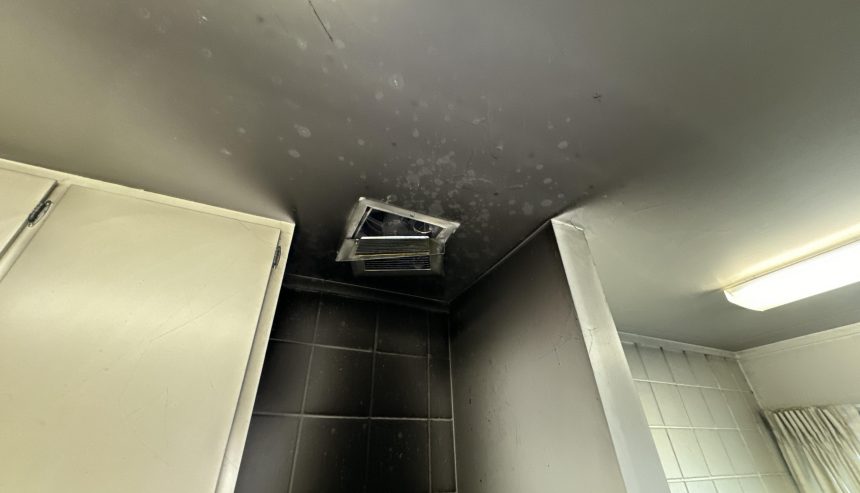 fire and smoke damaged walls and ceiling from stove fire