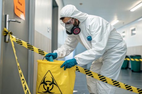 A person working for Biohazard Cleanup Myths