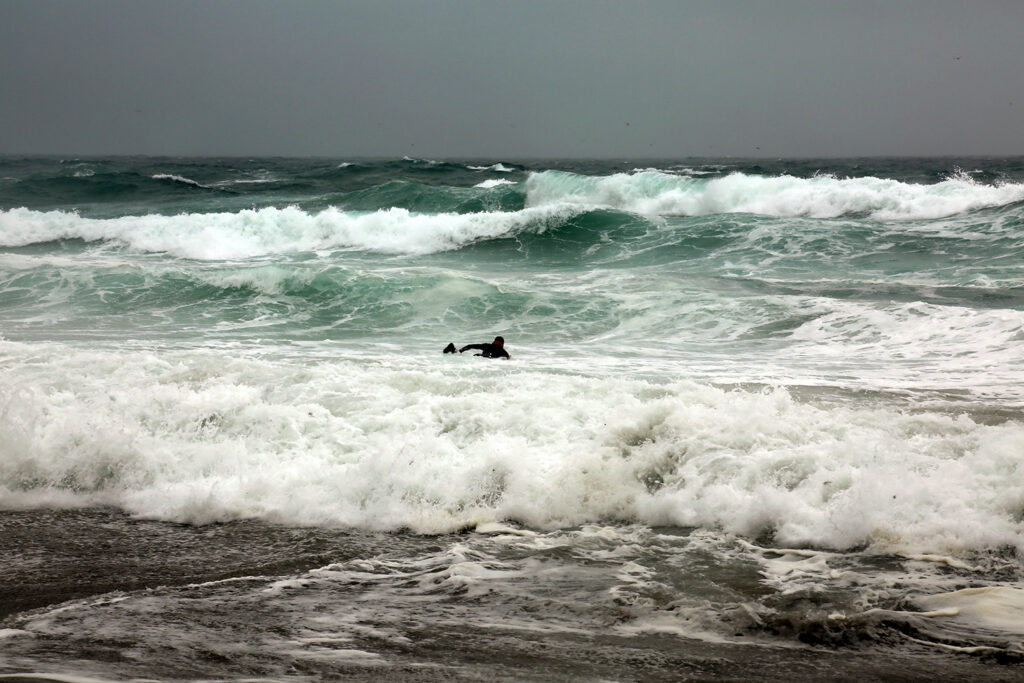 Surfer in SoCal during El Nino