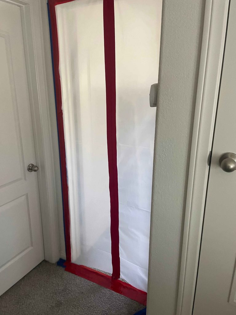 We use plastic containments for multiple reasons, including keeping particles and dust inside the work zone as well as isolating the zone to better facilitate drying.