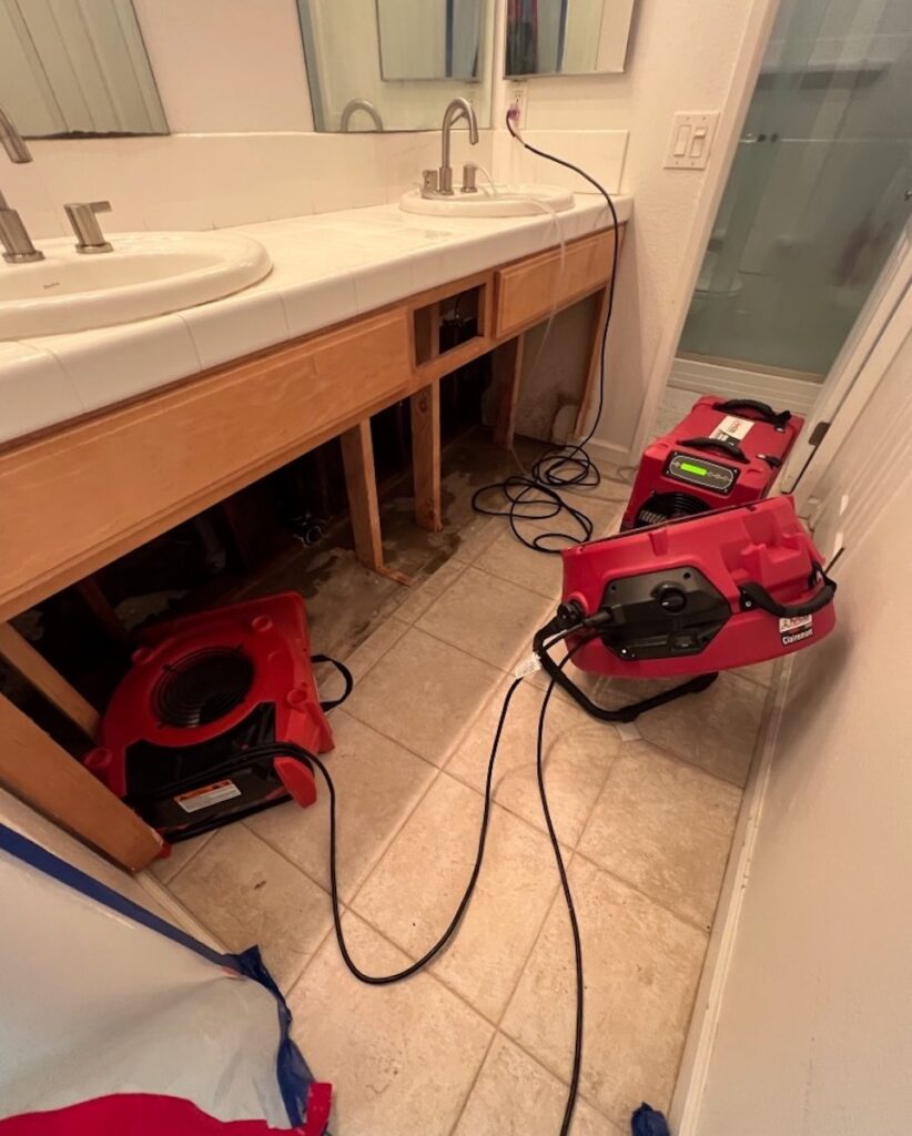 Water damage was caused by a garden hose in Clairemont, California.