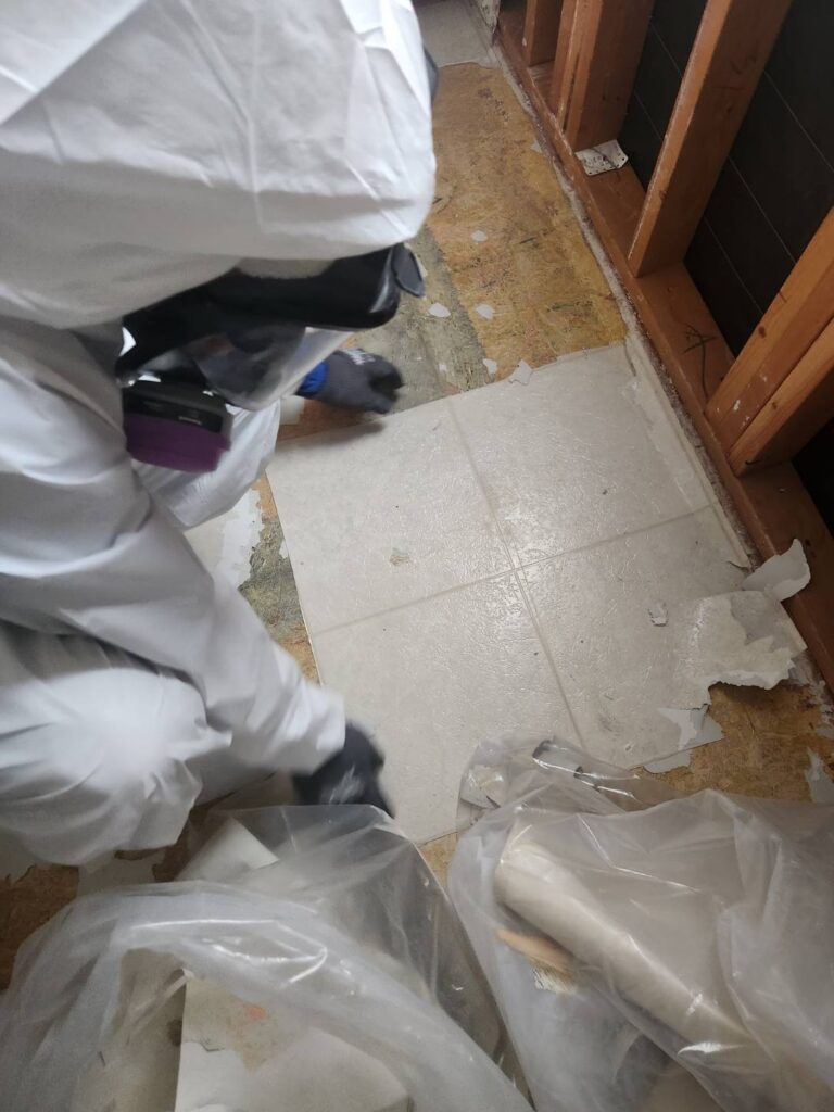 The kitchen was demolished due to the severe water damage.