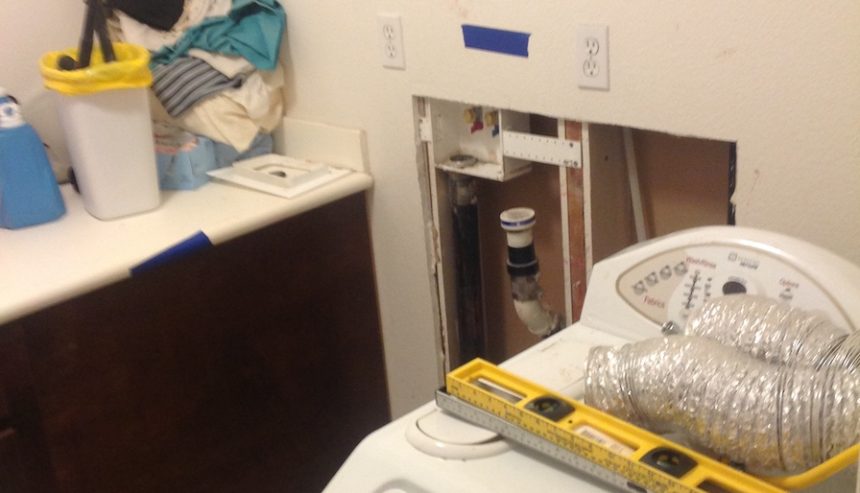 Washing machine malfunctioned causing water damage to the laundry room.