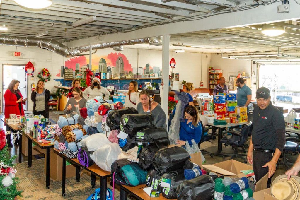 The holiday supply drive collected items for the local San Diego community.