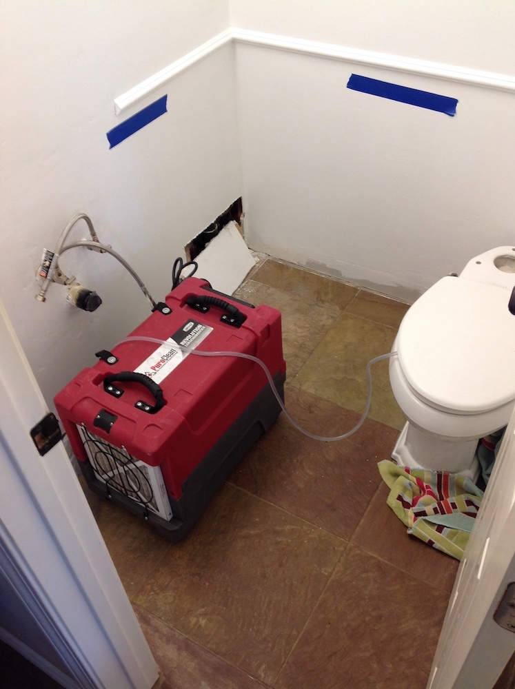 Equipment at a category 3 water loss job