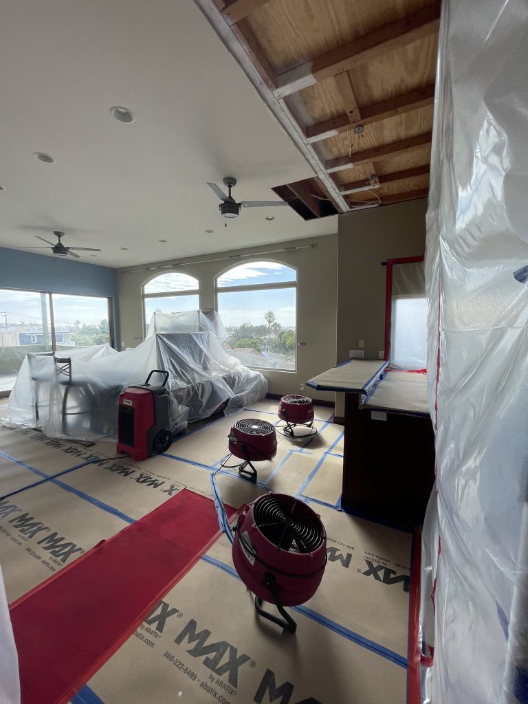 The extensive damage caused by this Clairemont home's roof water leak.