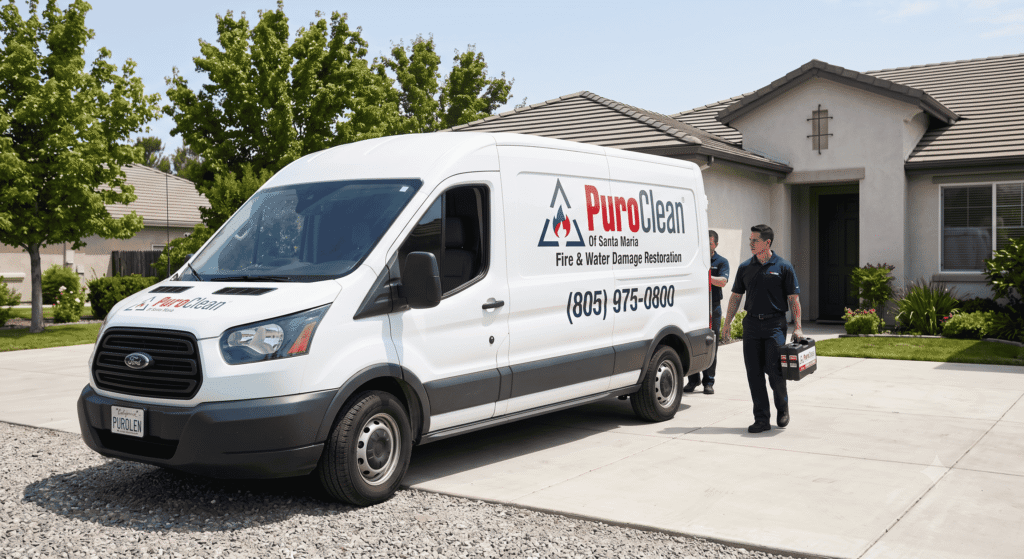 PuroClean of Santa Maria mold removal completion — final walkthrough with homeowner