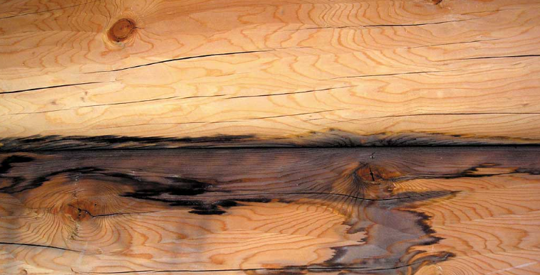 Water stains on a wooden surface in a home leading to discoloration. Featured on the Five Signs You Need Water Damage Restoration in Your Home Today article