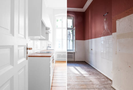 Water damage restoration in Roslyn complete transformation before and after