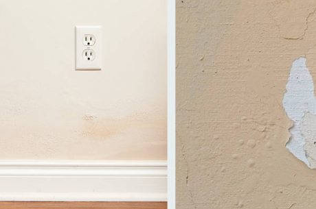 Water damage restoration in Skippack warning signs on residential property wall