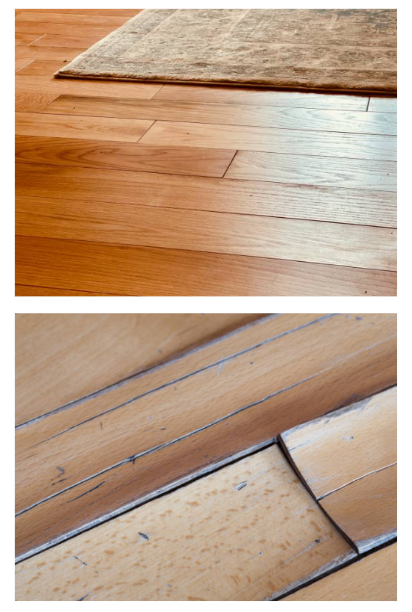 Water damage restoration in Spring Mount repairing severely warped and buckled hardwood floors
