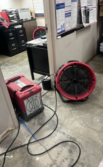 dishwasher leak floor damage professional restoration drying equipment kitchen