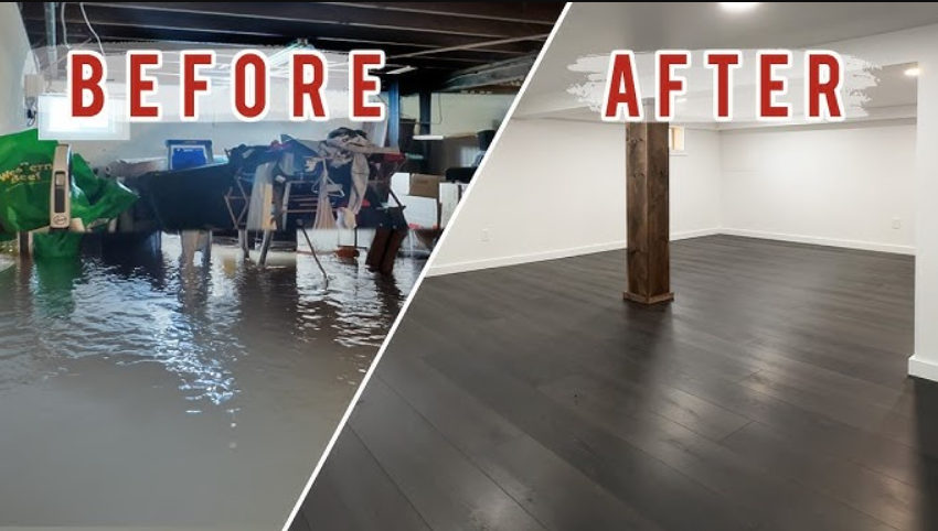before and after flood damage restoration willow grove professional results