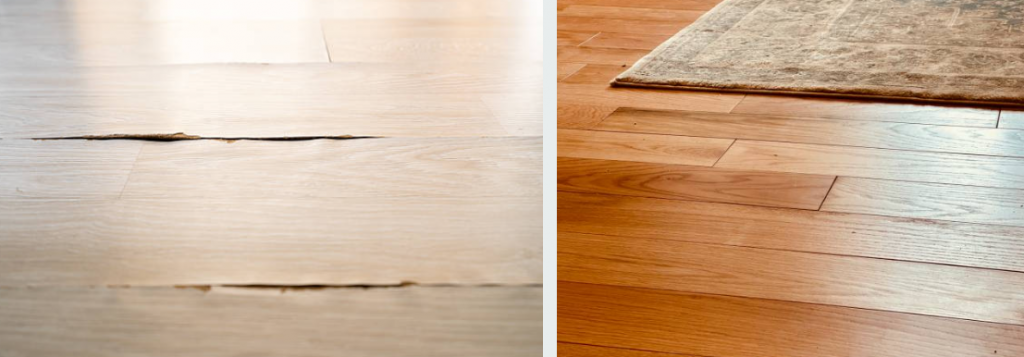 Hardwood floor water damage repair before and after ; water damage faqs