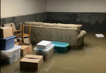 water damage restoration montgomery county PA flooded basement interior