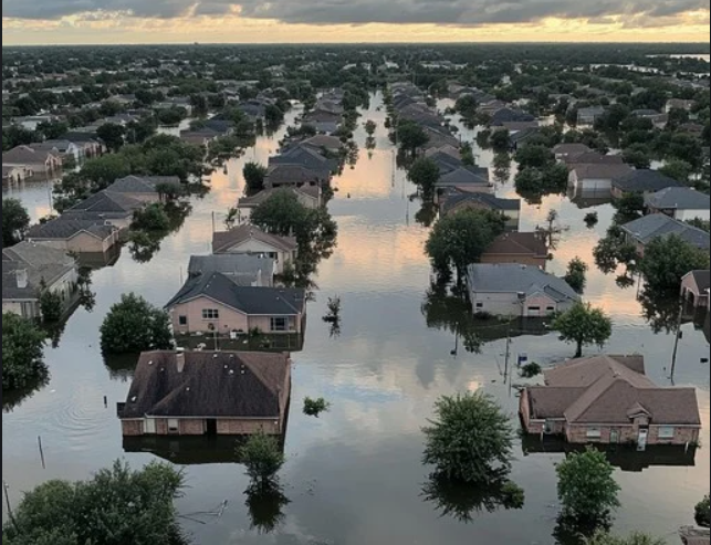 flood damage willow grove PA residential neighborhood after storm