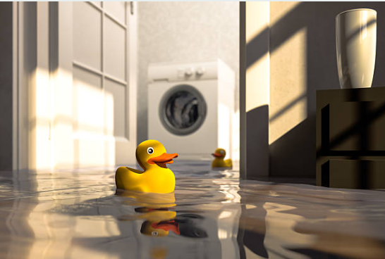 Water damage restoration in Blue Bell home showing flooding aftermath