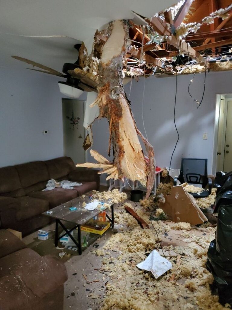 The inside of the home experienced significant damage.