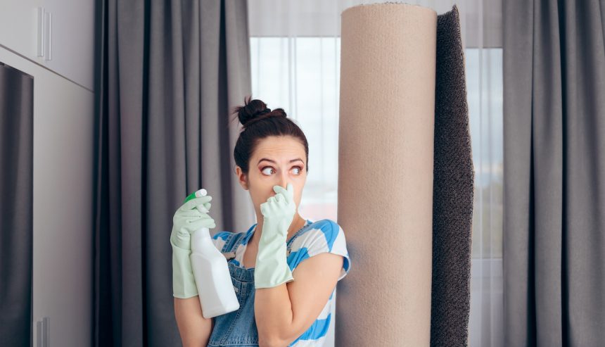 Moldy carpet is smelly!