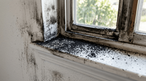 Professional soot damage cleaning in Merced being performed on a residential wall.