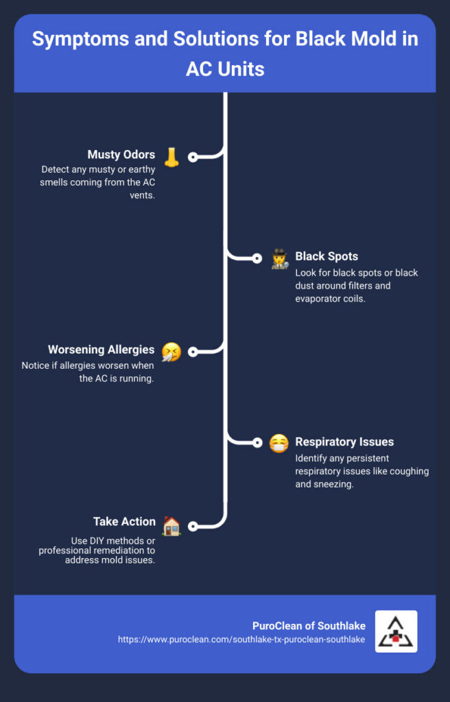 Black mold symptoms in AC unit infographic