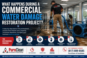 Commercial water damage restoration process