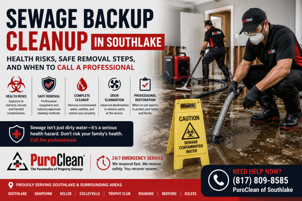 Sewage Backup Cleanup in Southlake Health Risks, Safe Removal Steps, and When to Call a Professional