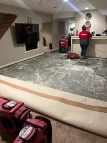 Water damage restoration Spring Branch with drying equipment setup