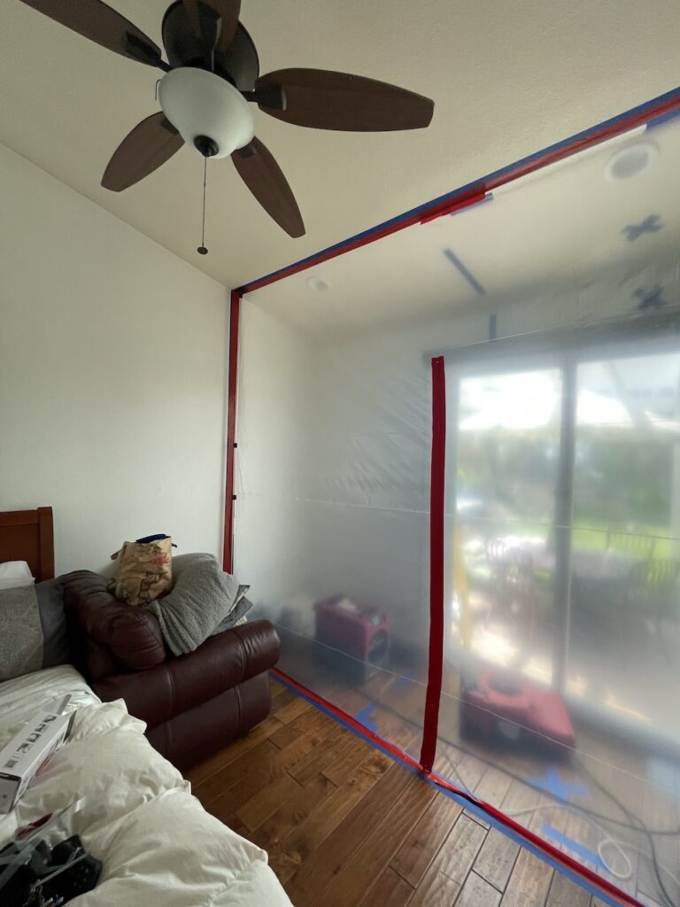 The containment area we built to contain the damage.