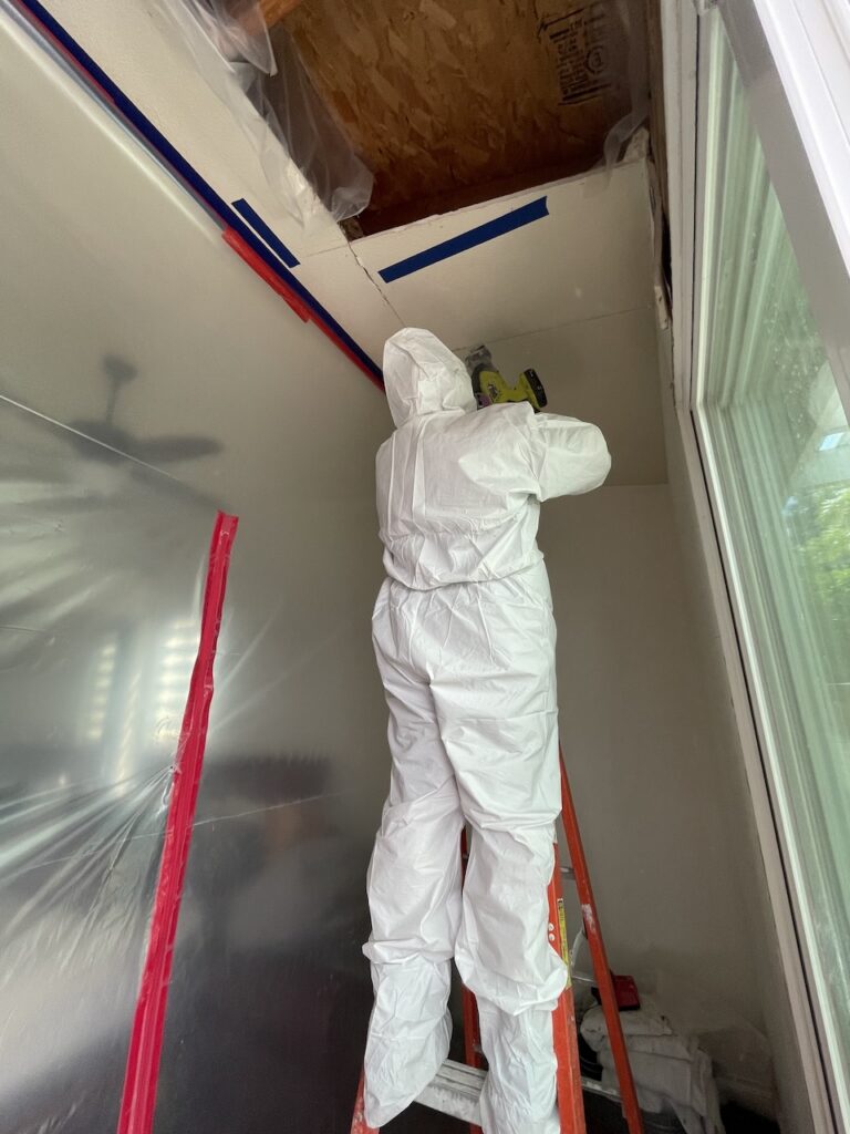 Our technicians working hard that rescued this family's home.