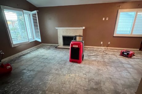 The water damage saturated 90% of the home.