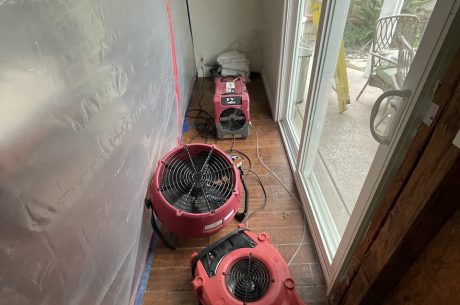 A water supply line leak caused this extensive damage.