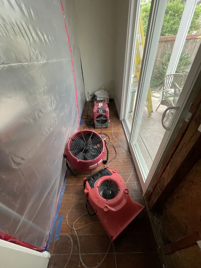 A water supply line leak caused this extensive damage.